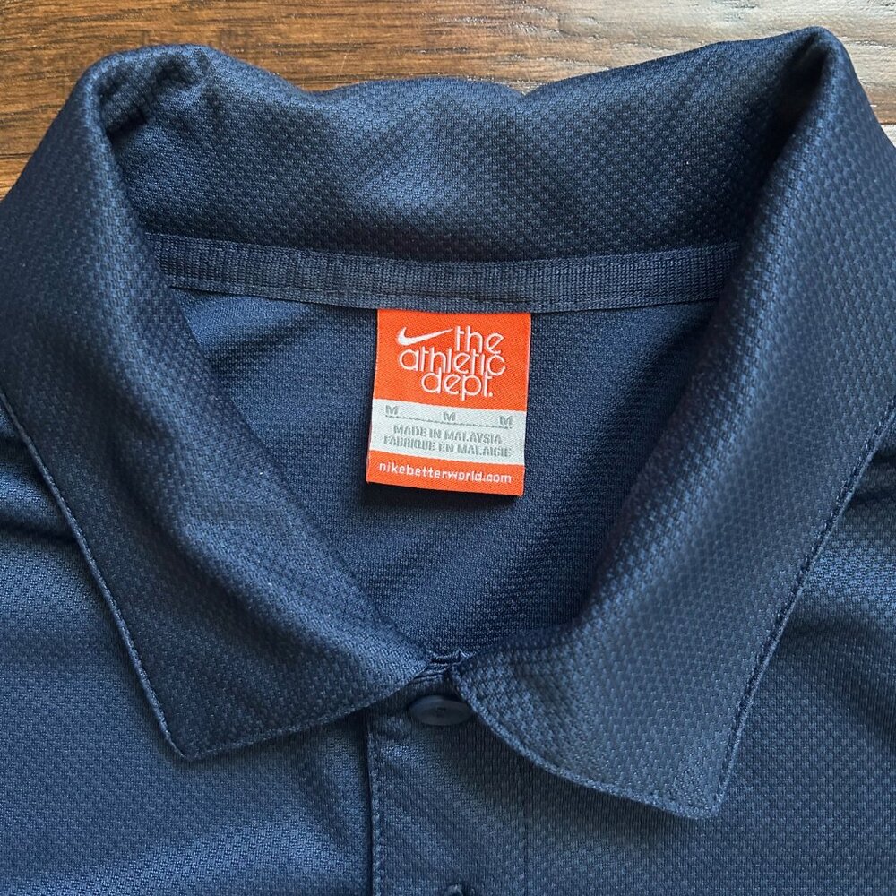 Nike mens navy blue polo short sleeve shirt M tennis golf medium - Picture 2 of 6